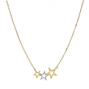 NWOT 17 in 10K two tone gold star necklace